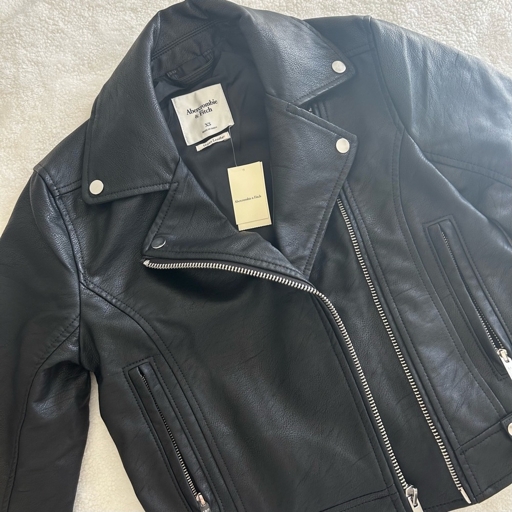 Abercrombie Vegan Leather Moto Jacket NWT